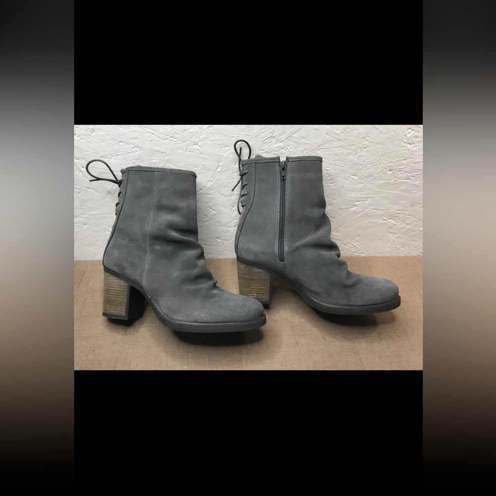 Excellent Bos & Co Barlow Women's Slouch Boots Gray Suede Size US 9-9.5 EURO 40